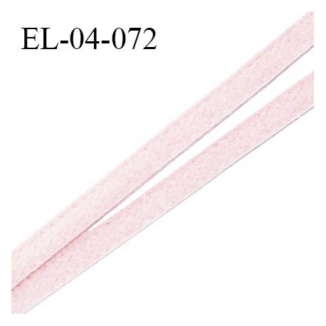 Elastique 4 mm fin spécial lingerie élastique souple style velours couleur rose poudré fabriqué en France prix au mètre