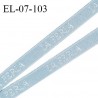 Elastique lingerie 07 mm très haut de gamme élastique souple couleur bleu inscription La Perla largeur 07 mm prix au mètre