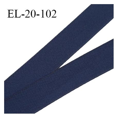 Elastique 19 mm haut de gamme élastique souple allongement +130% doux au toucher couleur bleu marine largeur 19 mm prix au mètre