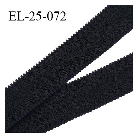 Elastique 25 mm lingerie haut de gamme couleur noir petite bande picot très douce prix au mètre