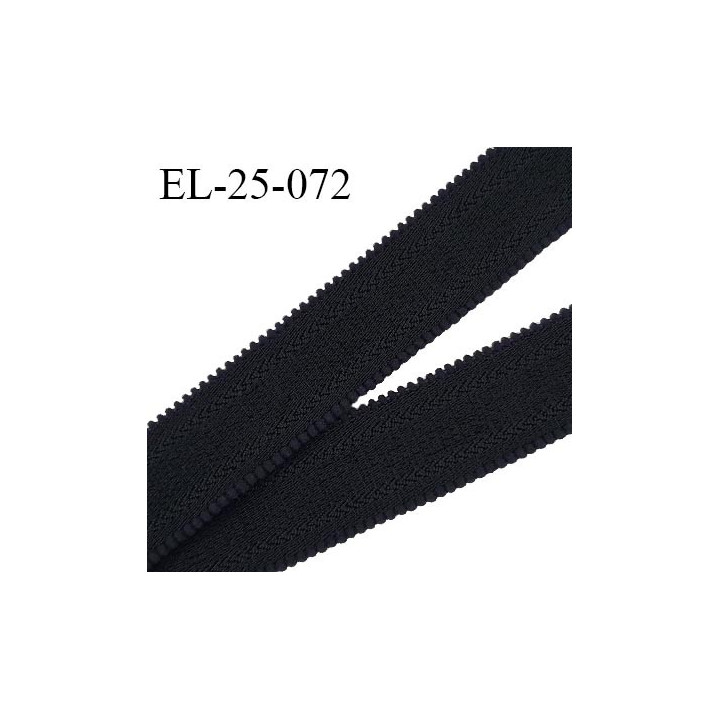 Elastique 25 mm lingerie haut de gamme couleur noir petite bande picot très douce prix au mètre