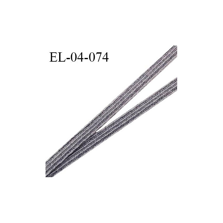 Elastique 4 mm spécial lingerie et couture couleur gris grande marque fabriqué en France élastique très souple prix au mètre