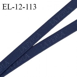 Elastique lingerie 12 mm très haut de gamme couleur bleu marine inscription La Perla prix au mètre