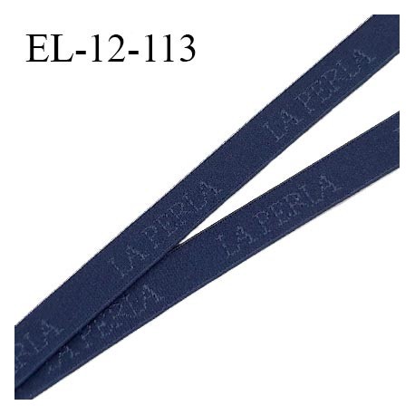 Elastique lingerie 12 mm très haut de gamme couleur bleu marine inscription La Perla prix au mètre