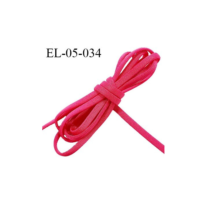 Elastique 5 mm lingerie haut de gamme fabriqué en France couleur rose magnolia satiné légèrement bombé prix au mètre