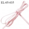 Elastique 5 mm lingerie haut de gamme fabriqué en France couleur rose pâle satiné largeur 5 mm légèrement bombé prix au mètre