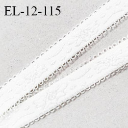 Elastique picot 12 mm lingerie haut de gamme couleur naturel avec motifs fabriqué en France prix au mètre