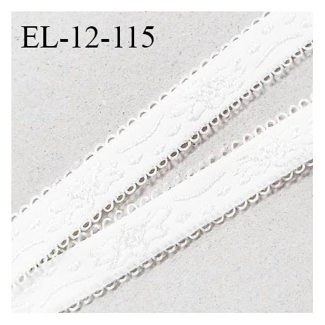 Elastique picot 12 mm lingerie haut de gamme couleur naturel avec motifs fabriqué en France prix au mètre