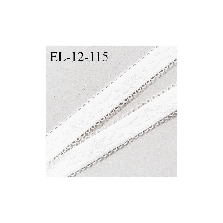 Elastique picot 12 mm lingerie haut de gamme couleur naturel avec motifs fabriqué en France prix au mètre