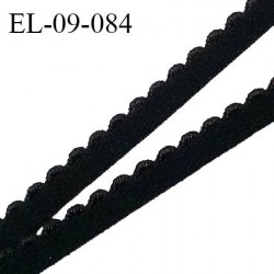 Elastique picot 9 mm lingerie haut de gamme couleur noir élastique souple fabriqué France grande marque prix au mètre