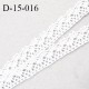 Dentelle crochet 15 mm couleur blanc largeur 15 mm prix au mètre