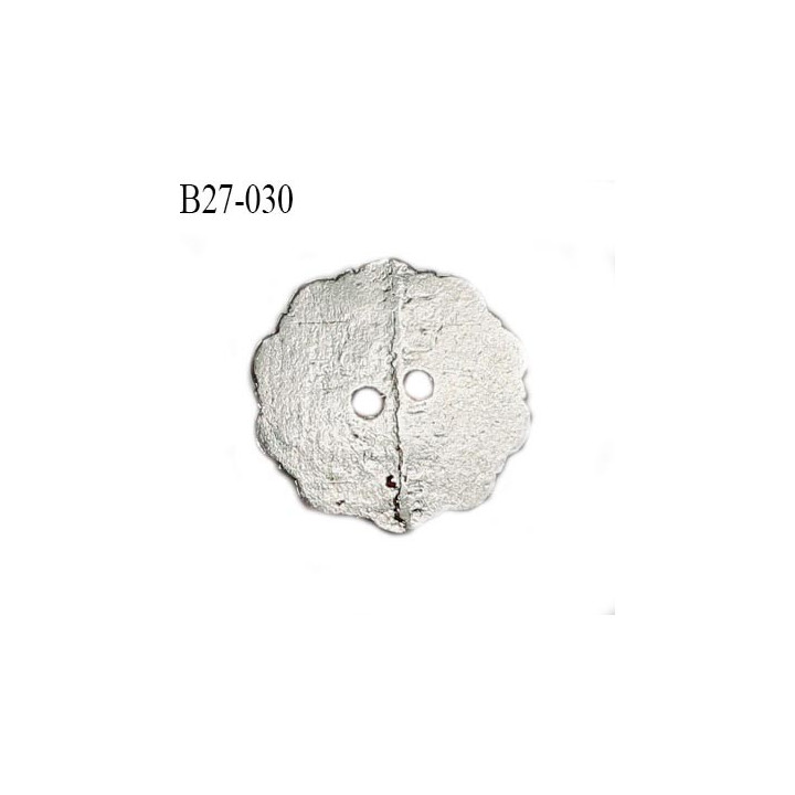 Bouton 27 mm en métal couleur chrome 2 trous diamètre 27 mm épaisseur 2.5 mm prix à l'unité