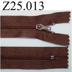 fermeture zip à glissière longueur 25 cm couleur marron non séparable zip nylon largeur 2,5 cm