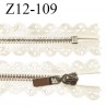 Fermeture zip 12 cm non séparable couleur doré light brillant longueur 12 cm largeur 2.5 cm l prix à l'unité