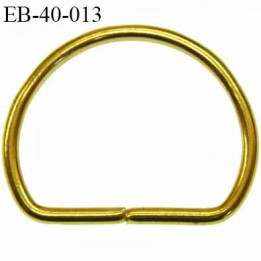 Etrier boucle 40 mm demi rond métal doré brillant largeur extérieur 5.3 cm intérieur 4 cm idéal sangle  40 mm hauteur 4.3 cm