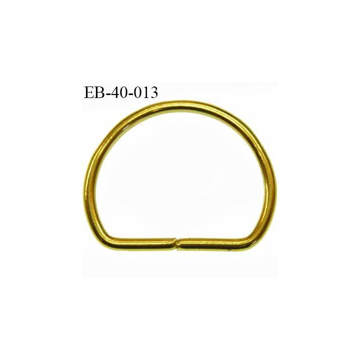 Etrier boucle 40 mm demi rond métal doré brillant largeur extérieur 5.3 cm intérieur 4 cm idéal sangle  40 mm hauteur 4.3 cm