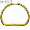 Etrier boucle demi rond métal couleur doré brillant largeur extérieur 5.3 cm intérieur 4 cm idéal sangle 40 mm hauteur 4.3 cm