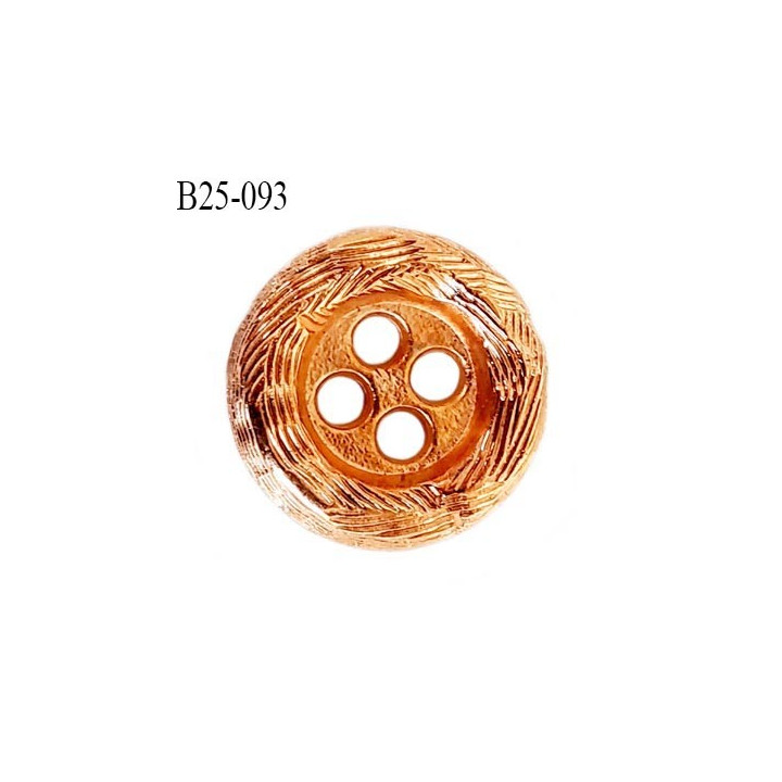 Bouton 25 mm en métal couleur cuivre brillant très joli 4 trous diamètre 25 mm épaisseur 3.7 mm prix à l'unité
