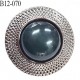 Bouton 12 mm pvc couleur pierre et acier brillant diamètre 12 mm épaisseur 8 mm accroche au dos avec un anneau prix à l'unité