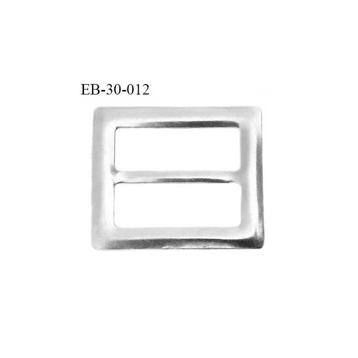 Boucle 30 mm en métal couleur chromé brillant largeur intérieur 30 mm largeur extérieur 42 mm prix à l'unité
