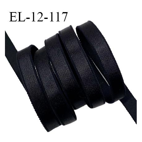 Elastique 12 mm bretelle lingerie haut de gamme fabriqué en France couleur noir élastique souple et brillant prix au mètre