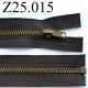 fermeture éclair longueur 25 cm couleur marron taupe non séparable zip métal largeur 2,5 cm