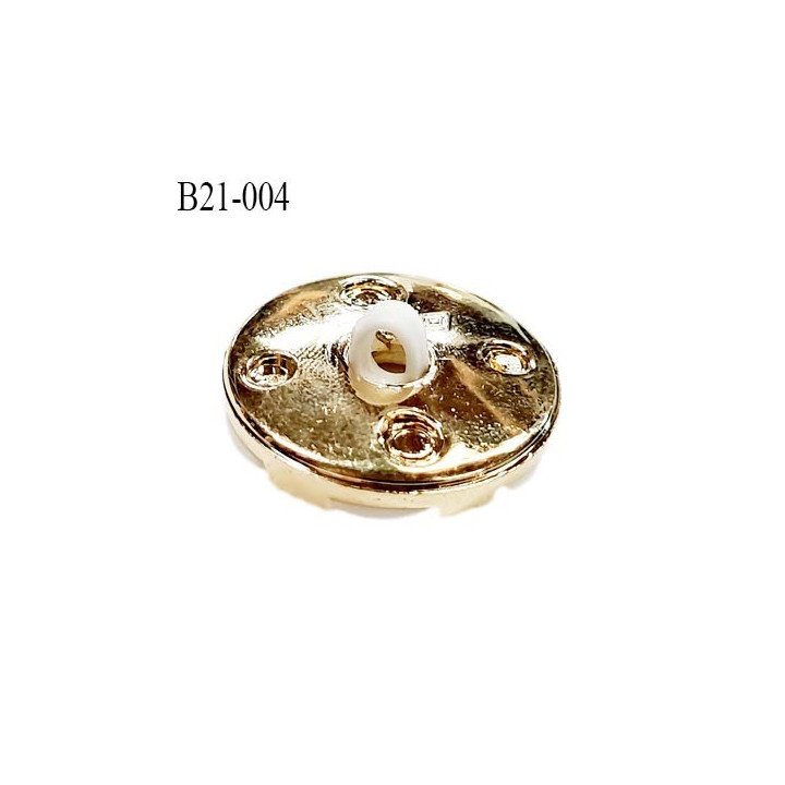 Bouton 21 mm en pvc couleur naturel et doré diamètre 21 mm accroche avec un anneau épaisseur 6 mm prix au mètre