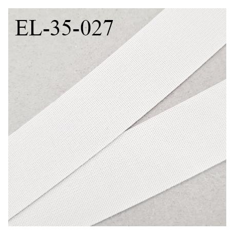 Elastique 35 mm plat très belle qualité couleur naturel polygomme forte élasticité largeur 35 mm prix au mètre