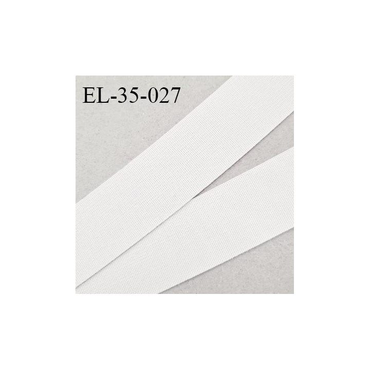 Elastique 35 mm plat très belle qualité couleur naturel polygomme forte élasticité largeur 35 mm prix au mètre