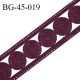 Galon ruban passementerie largeur 45 mm couleur bordeaux coton et synthétique prix au mètre