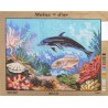 Canevas à broder 50 x 60 cm marque MAINS D'OR thème "le dauphin"