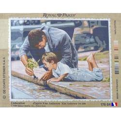 Canevas à broder 45 x 65 cm marque ROYAL PARIS thème L'EDUCATION d'après Kim ANDERSON fabrication française