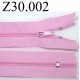 fermeture éclair longueur 30 cm couleur rose non séparable zip nylon largeur 2,5 cm