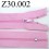 fermeture éclair longueur 30 cm couleur rose non séparable zip nylon largeur 2,5 cm