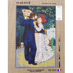 Canevas à broder 45 x 65 cm marque MARGOT thème DANSE A LA CAMPAGNE D'APRES RENOIR frabrication française