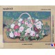 Canevas à broder 45 x 65 cm marque MARGOT thème LE PANIER DE ROSES fabrication française