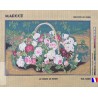 Canevas à broder 45 x 65 cm marque MARGOT thème LE PANIER DE ROSES fabrication française