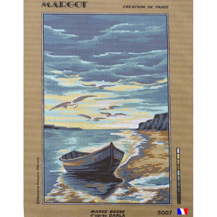 Canevas à broder 45 x 65 cm marque MARGOT thème MAREE BASSE D'APRES DARLA  fabrication française