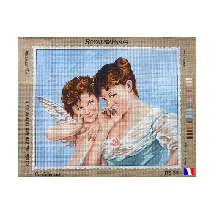 Canevas à broder 45 x 65 cm marque ROYAL PARIS thème CONFIDENCES fabrication française
