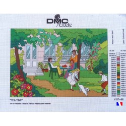 Canevas à broder 50 x 65 cm marque DMC ACTUELLE thème "tea time" fabrication française