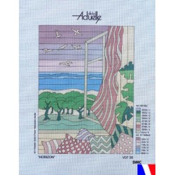 Canevas à broder 50 x 65 cm marque DMC ACTUELLE thème "horizont" fabrication française