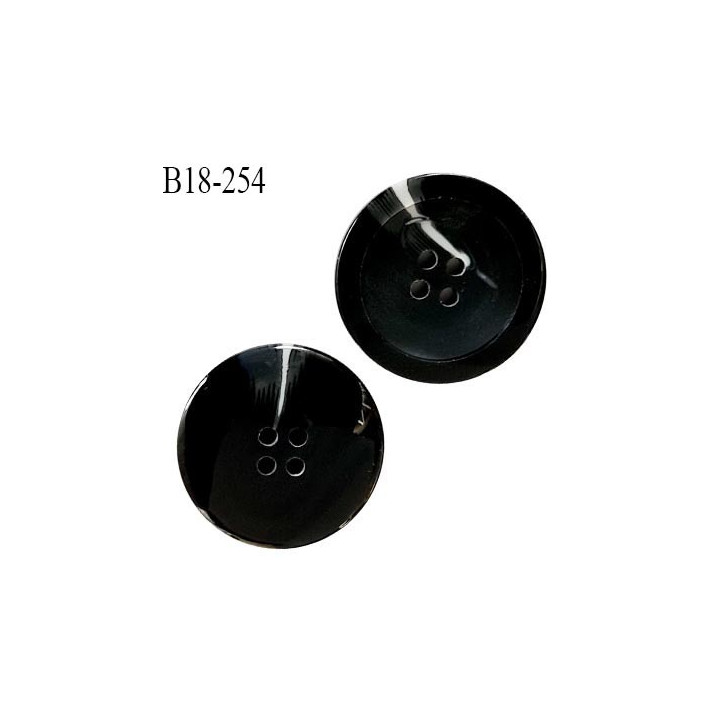 Bouton 18 mm en pvc couleur noir veiné blanc diamètre 18 mm épaisseur 5 mm prix à la pièce
