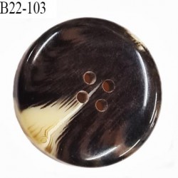 Bouton 22 mm en pvc couleur marron marbré veiné ivoire diamètre 22 mm épaisseur 6.8 mm prix à l'unité