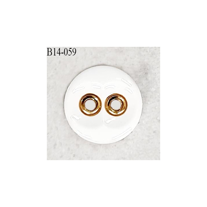 Bouton 14 mm en pvc couleur naturel et chrome 2 trous diamètre 14 mm épaisseur 4.5 mm prix à la pièce