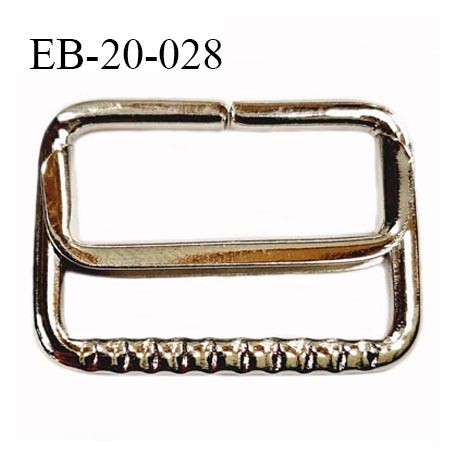 Boucle coulissante rectangle métal chromé largeur extérieur 2.8 cm intérieur 2.3 cm hauteur extérieur 2.1 cm prix à l'unité