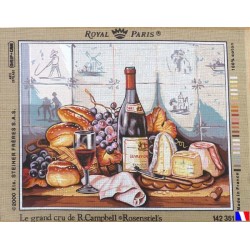 Canevas à broder 45 x 60 cm marque ROYAL PARIS thème le grand cru de R.CAMPBELL fabrication française