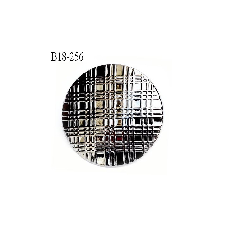 Bouton 18 mm pvc couleur acier chromé diamètre 18 mm accroche avec un anneau prix à l'unité