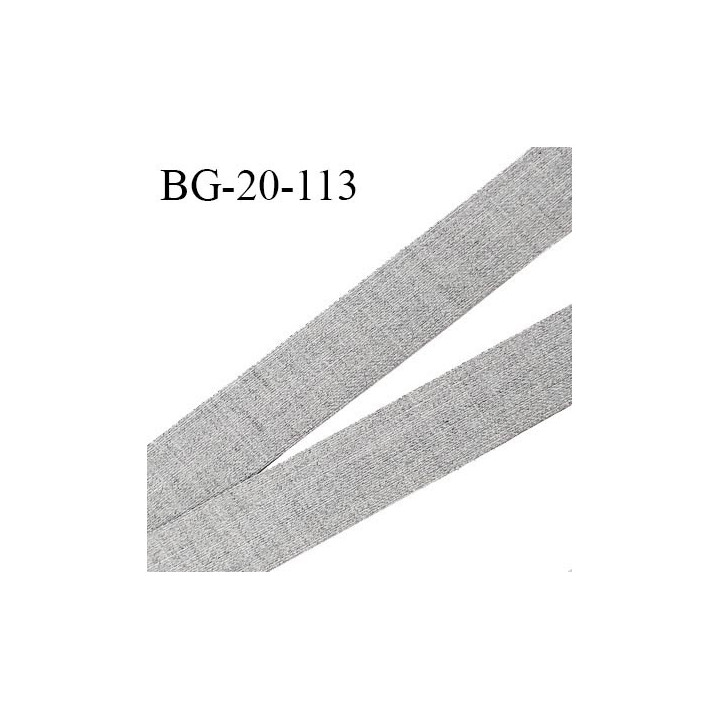 Galon ruban 20 mm très solide renfort à l'arrière couleur gris chiné largeur 20 mm prix au mètre