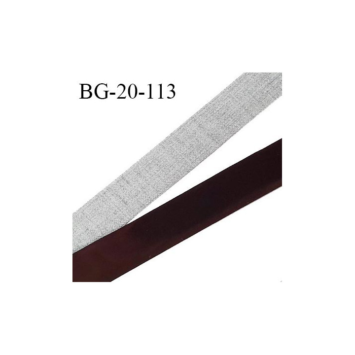 Galon ruban 20 mm très solide renfort à l'arrière couleur gris chiné largeur 20 mm prix au mètre