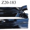 Fermeture vinyle 20 cm non séparable couleur noir brillant longueur 20 cm largeur 3.2 cm zip nylon invisible prix à l'unité
